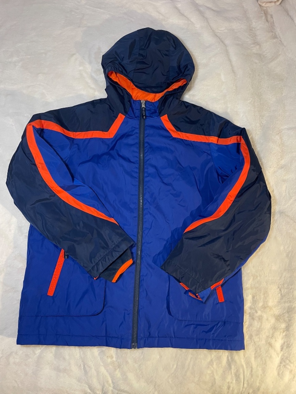Royal Blue and Orange Lands End Light Winter Coat Jacket - HUSKY Size